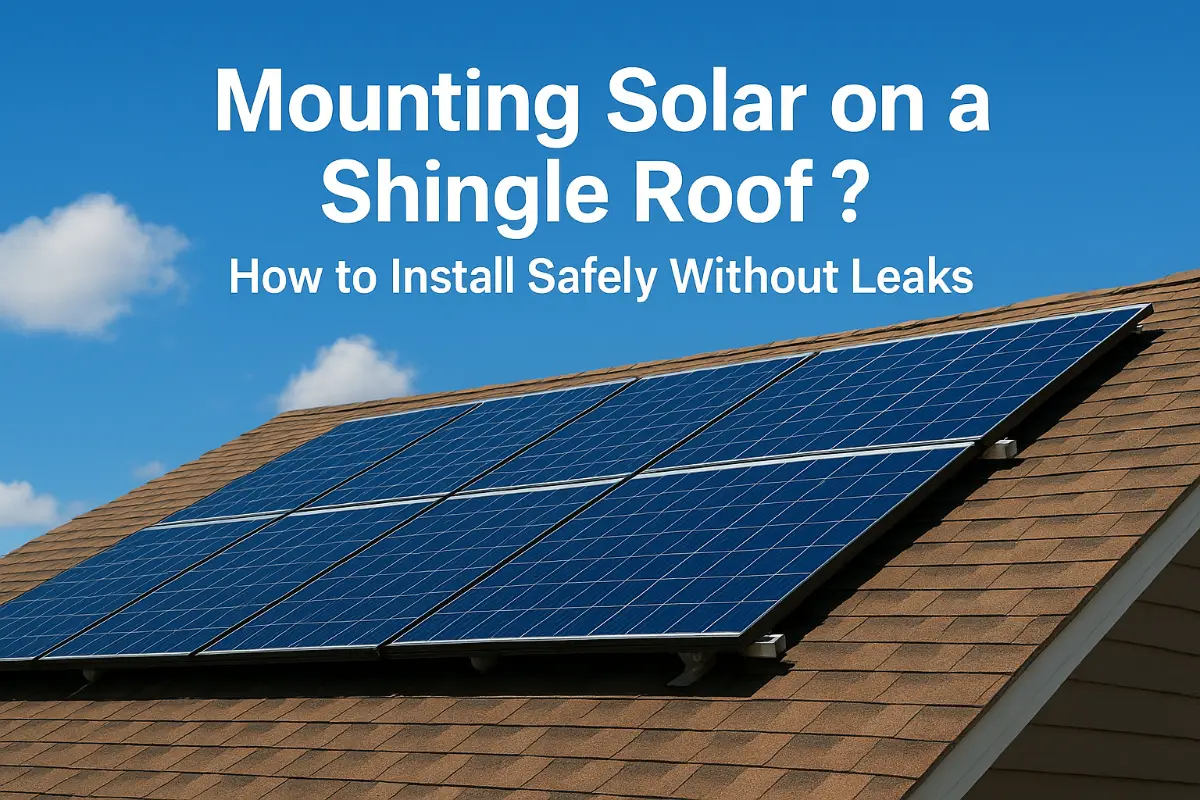 ​​Mounting Solar on a Shingle Roof ? How to Install Safely Without Leaks​​