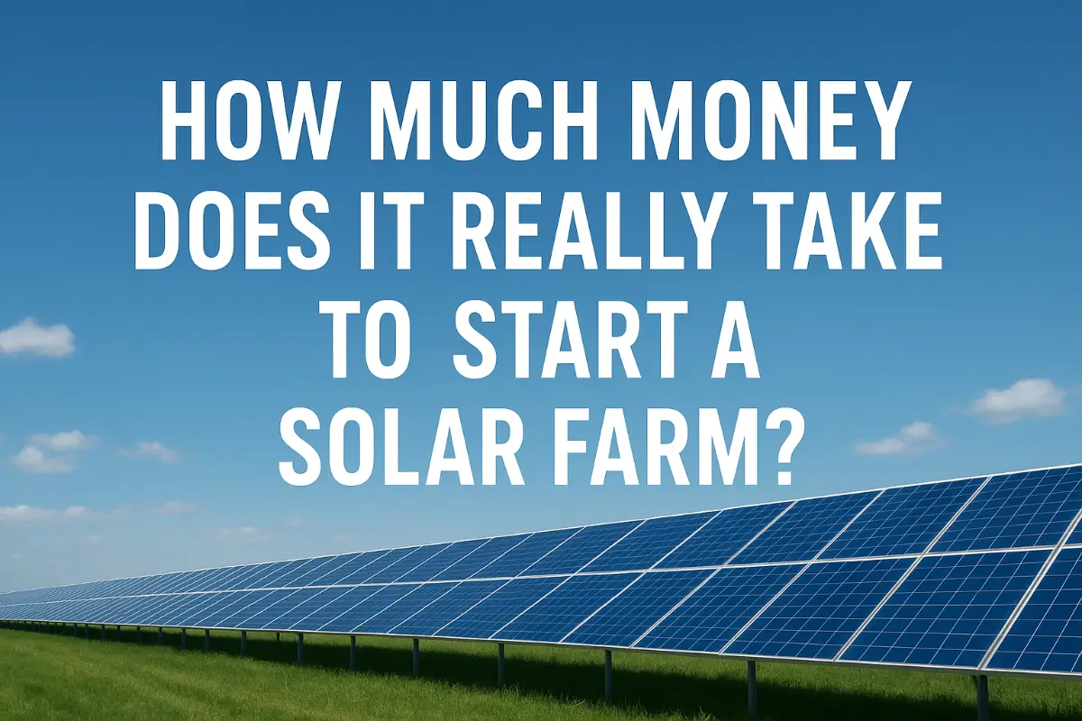 How Much Money Does It Really Take to Start a Solar Farm ? How Much Money Does It Really Take to Start a Solar Farm ?