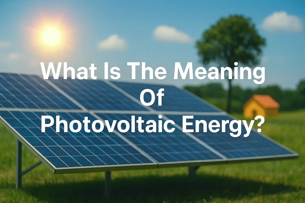 What Is The Meaning Of Photovoltaic Energy ?