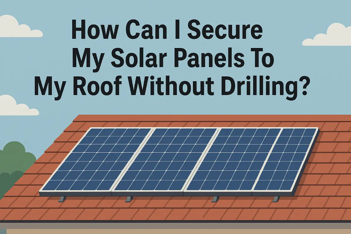 ¿Cómo puedo asegurar mis paneles solares al techo sin taladrar?