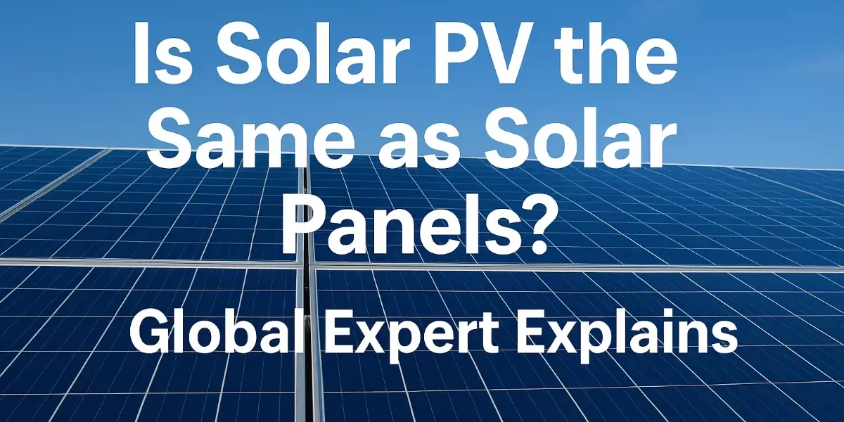 Is Solar PV the Same as Solar Panels ? Global Expert Explains