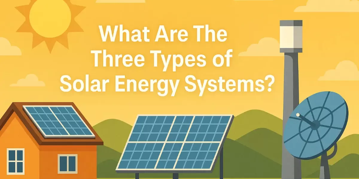 Quais são os três tipos de sistemas de energia solar ?