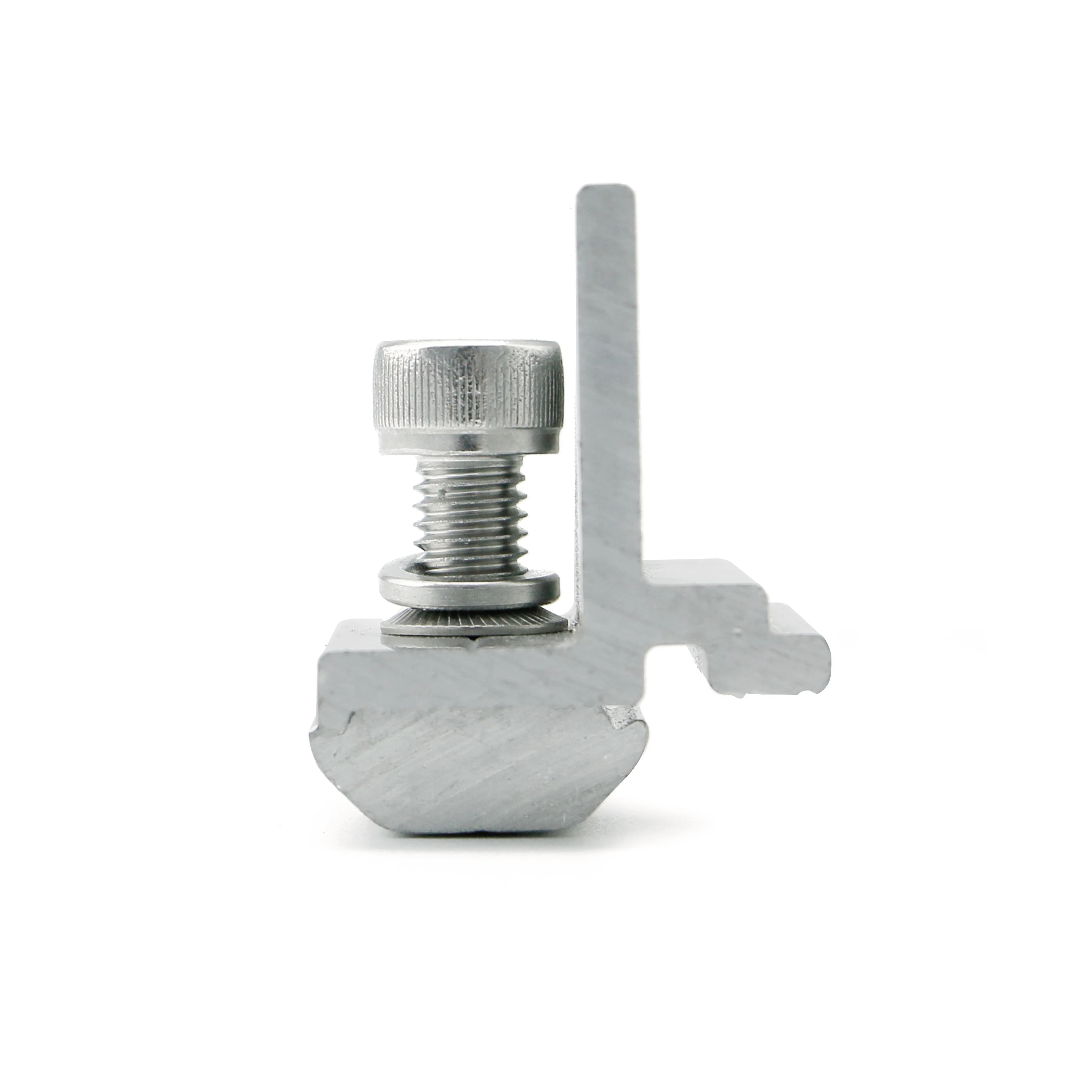 Pre-assembled aluminum rail clamps with M8 bolts for photovoltaic panel installation