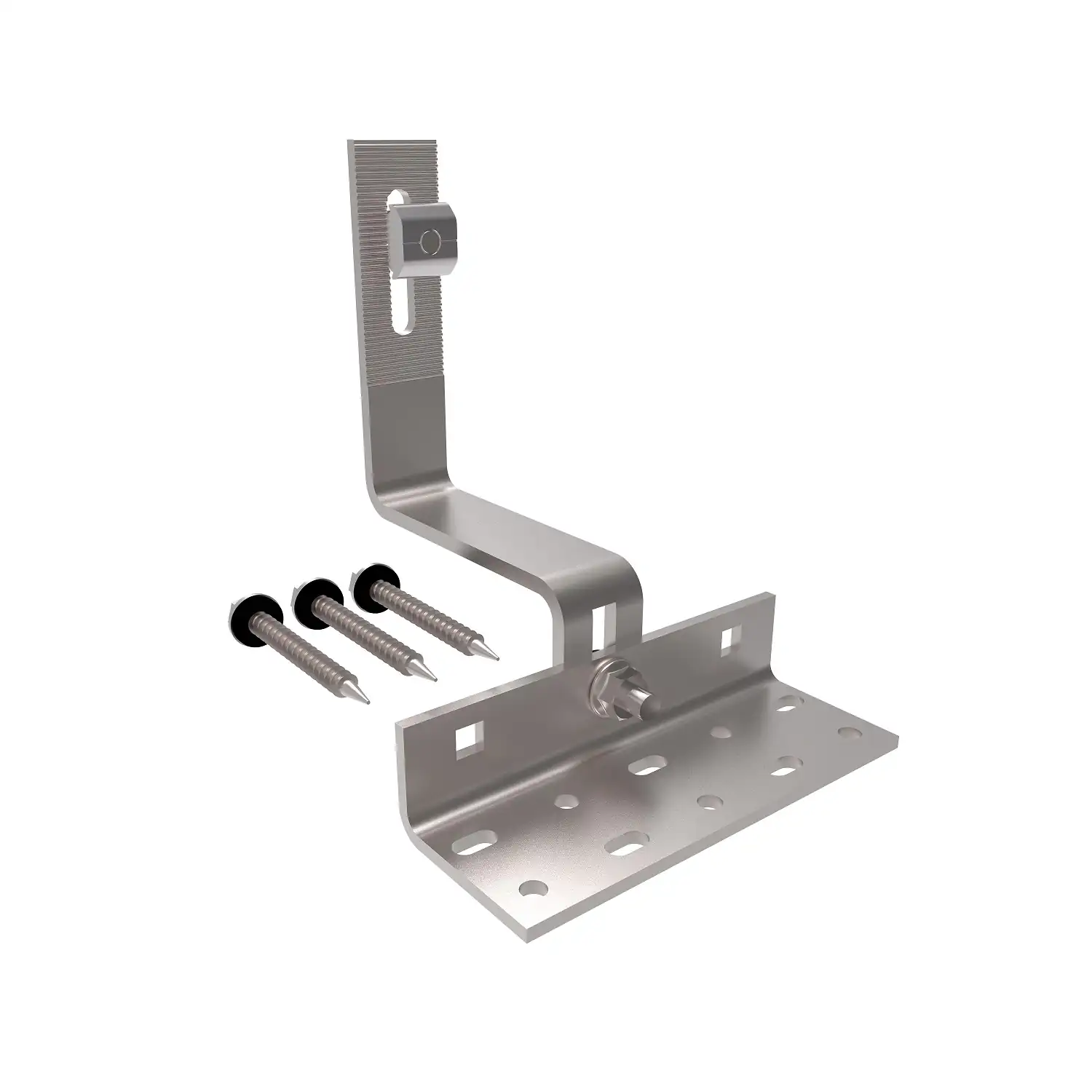 Universal solar mounting system kit with rails, clamps, and grounding components