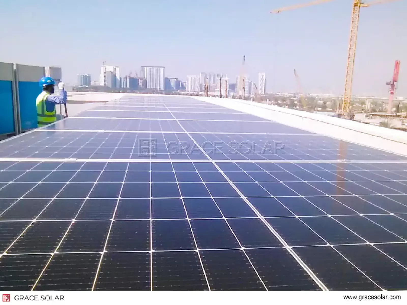 Système de montage solaire GS-BAPV sur toit plat à Dubaï