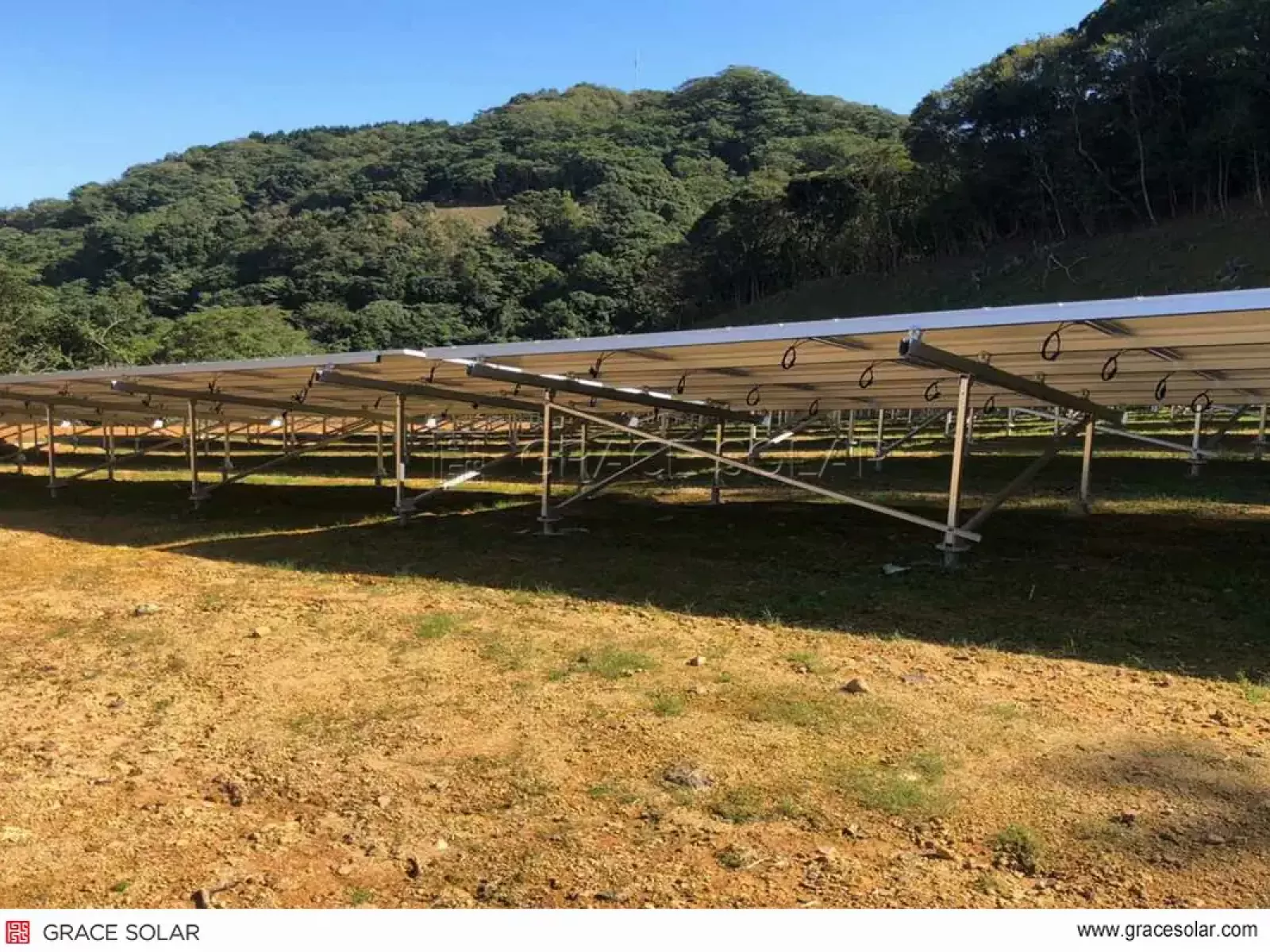 ​Grace Solar 20MW Ground Solar Tracking System Panoramic View in Shizuoka