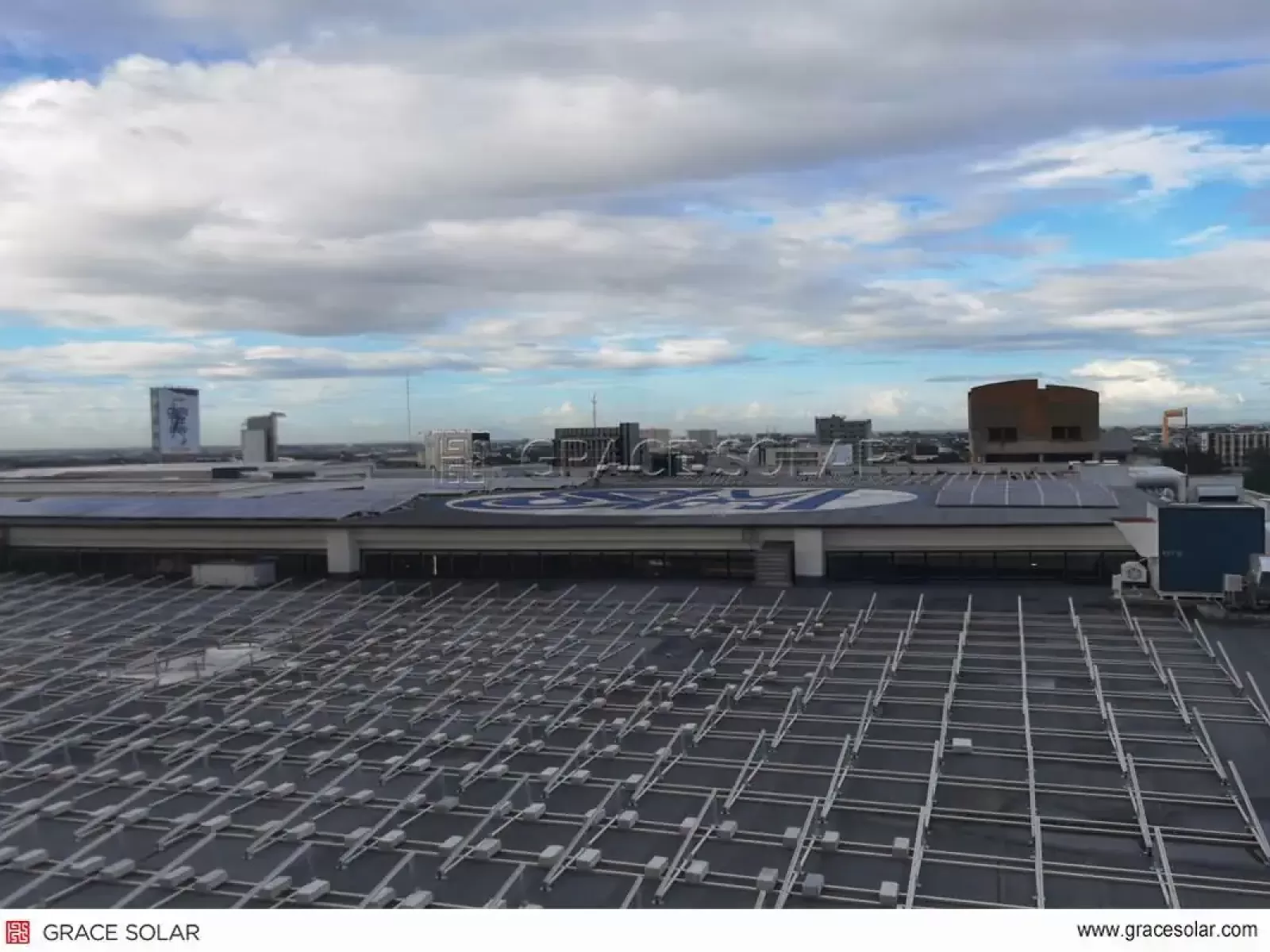 Grace Solar BAPV Ballast Mounting System Installed on SM Mall Rooftop