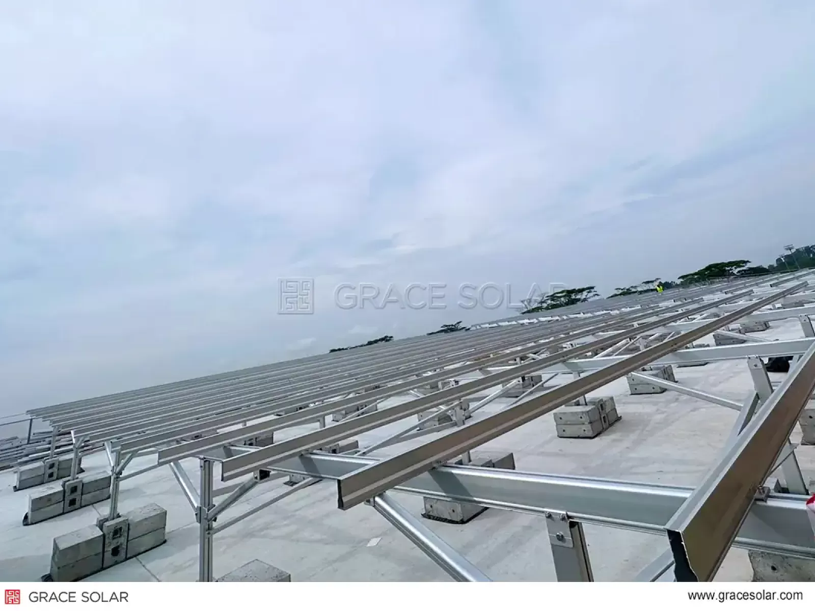 Aerial Shot of Grace Solar's BIPV Farm Structure in Singapore