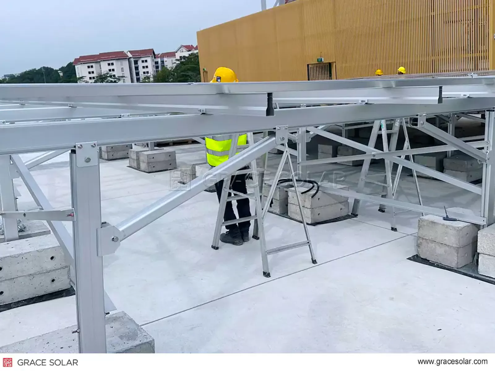Panoramic View: 1MW Solar Farm Mounting System in Singapore