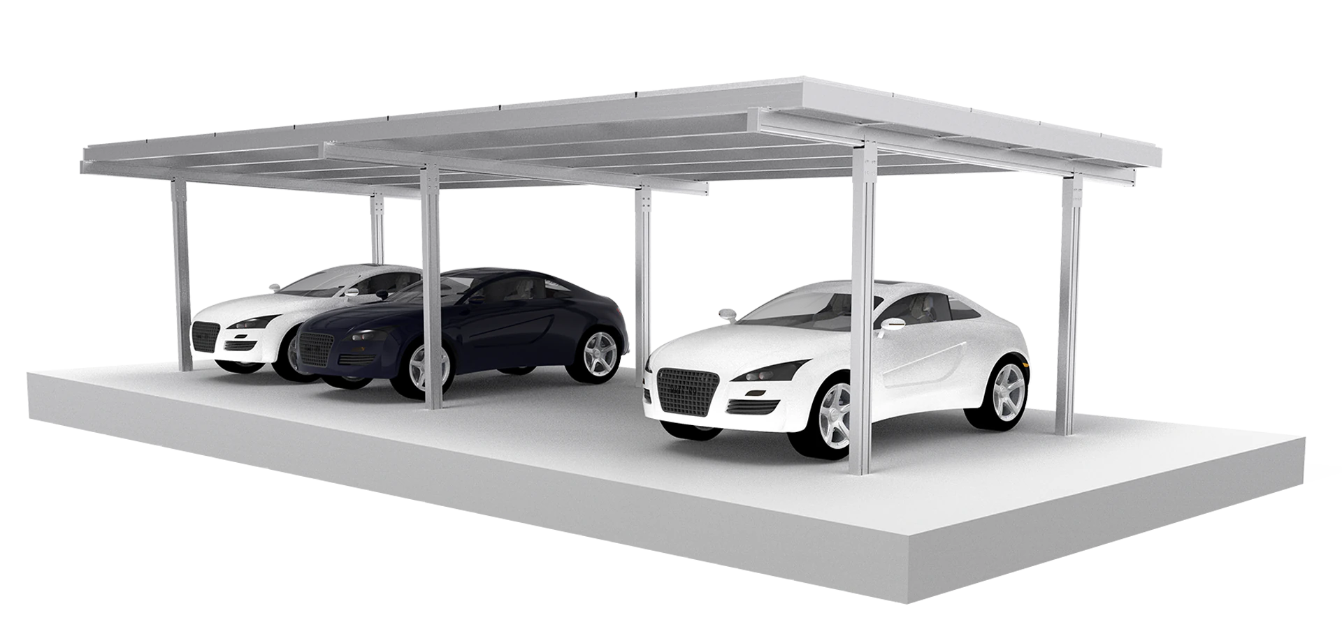 Double-Column-Aluminum-Carport-Mounting-System-for-Commercial-Parking