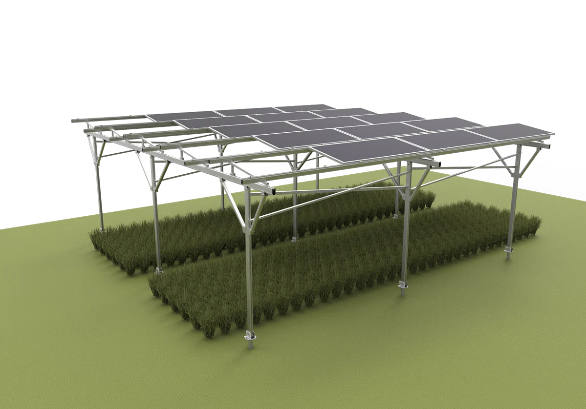 Sistema de montagem solar em alumínio com inclinação ajustável