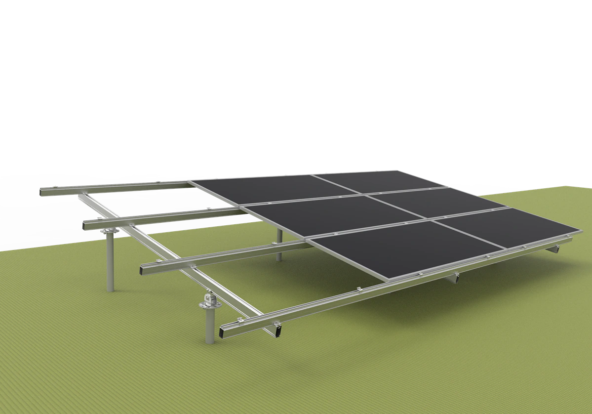 Non-leg Ground Mounting System for solar panels with adjustable tilt and aluminum alloy frame