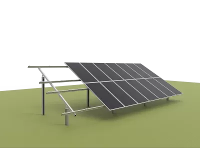 Double Column Piling Ground Mounting System - Portrait Placement ( Aluminum alloy )