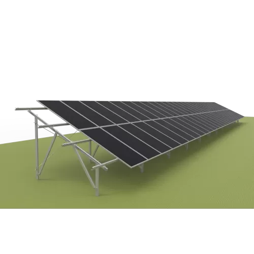 Double Column Piling Ground Mounting System - Portrait Placement ( Carbon steel )