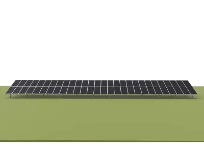 Double Column Piling Ground Mounting System - Portrait Placement ( Carbon steel )