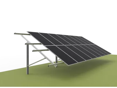 Single Column Piling Ground Mounting System - Portrait Placement ( Aluminum alloy )