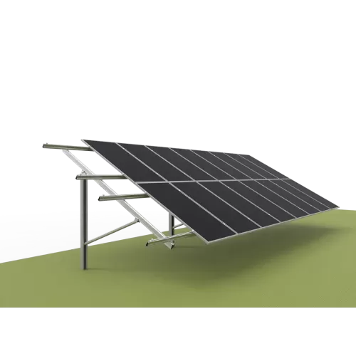 Single Column Piling Ground Mounting System - Portrait Placement ( Aluminum alloy )