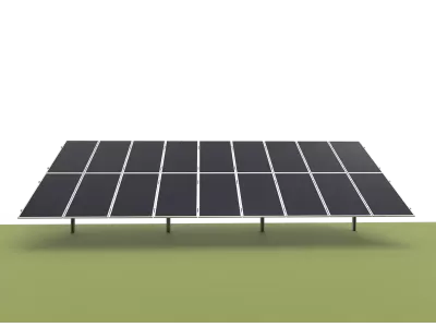 Single Column Piling Ground Mounting System - Portrait Placement ( Aluminum alloy )