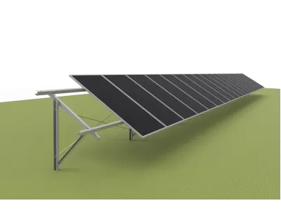 Système de montage au sol à colonne unique - Placement portrait (acier carbone)