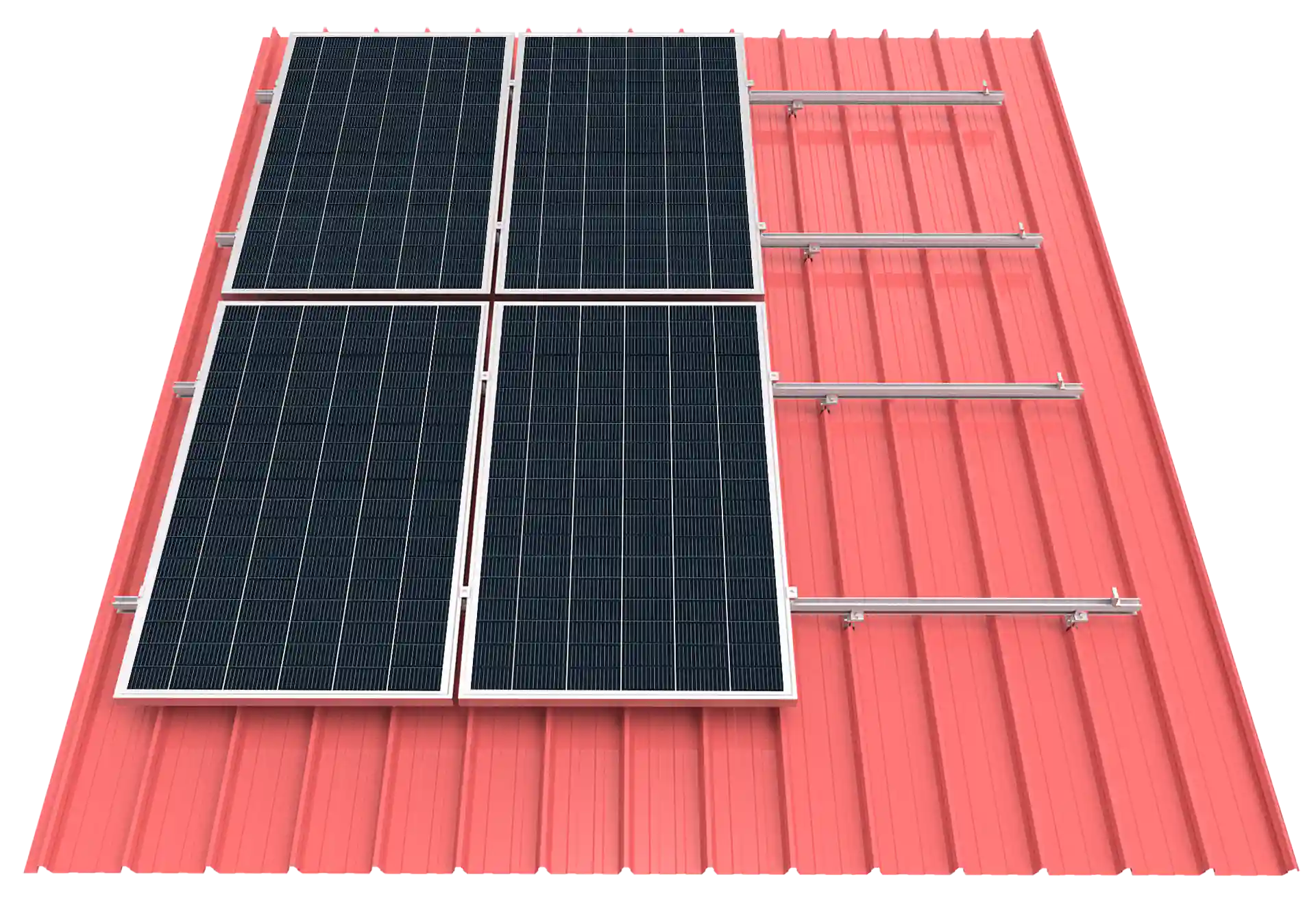 Aluminum tin roof solar mounting system with adjustable clamps on trapezoidal metal roof