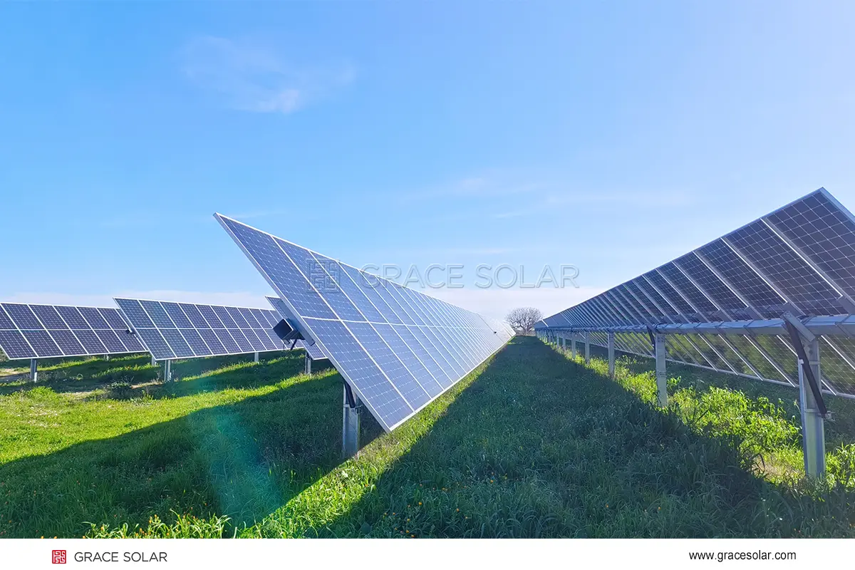 Grace Solar 3.8MW single-axis solar tracking system installation in Italy