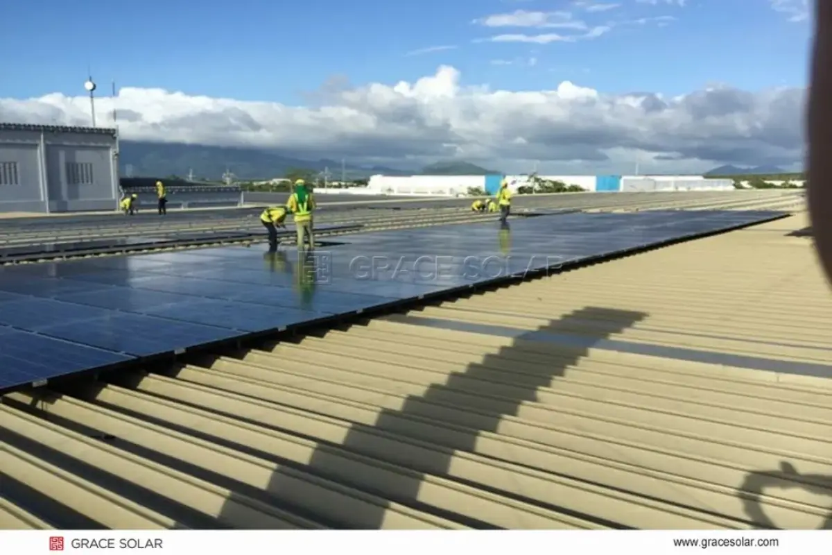 Residential roof solar panel installation