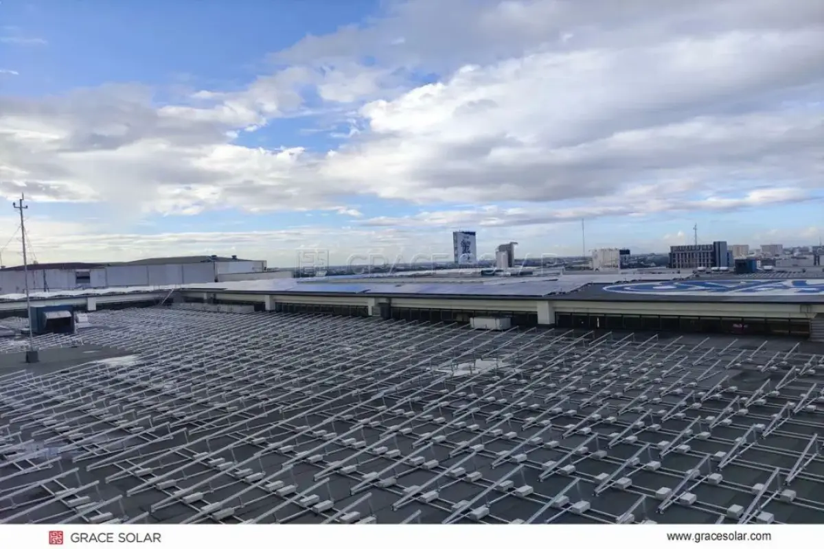 Industrial roof solar mounting array