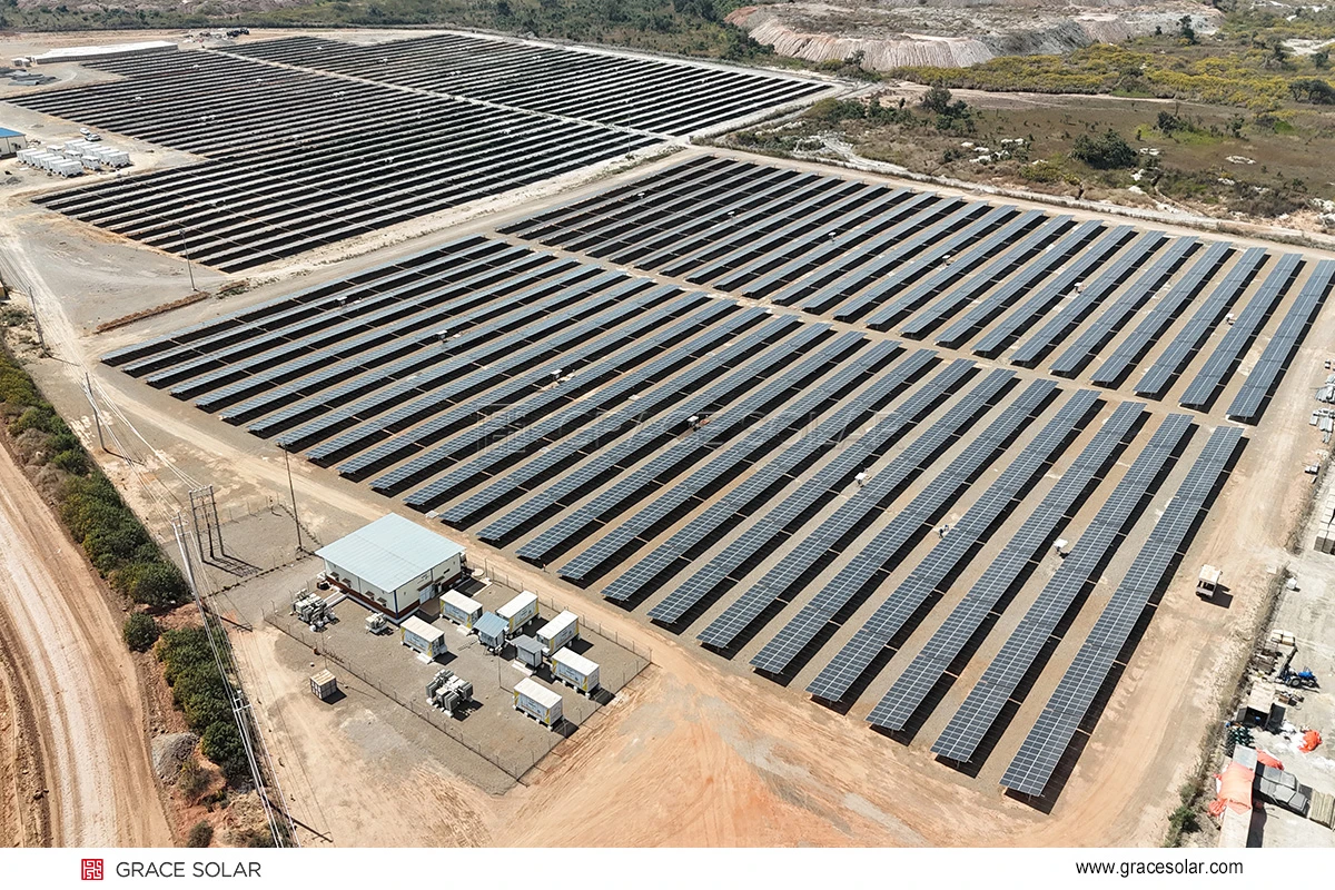 Congo solar project ground mount installation panorama view 2