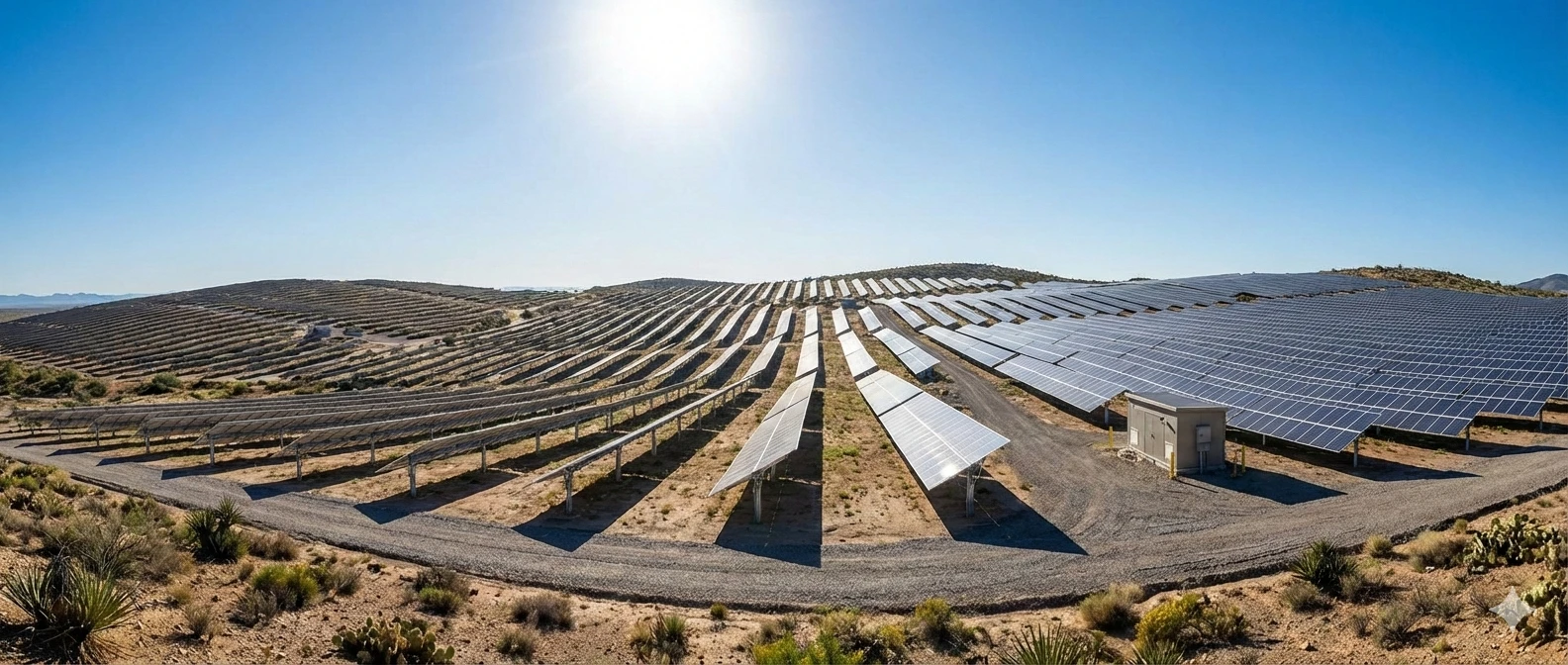 Large scale solar tracking system array